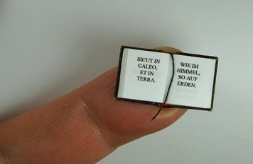 A small Miniatur-Book on a finger tip
